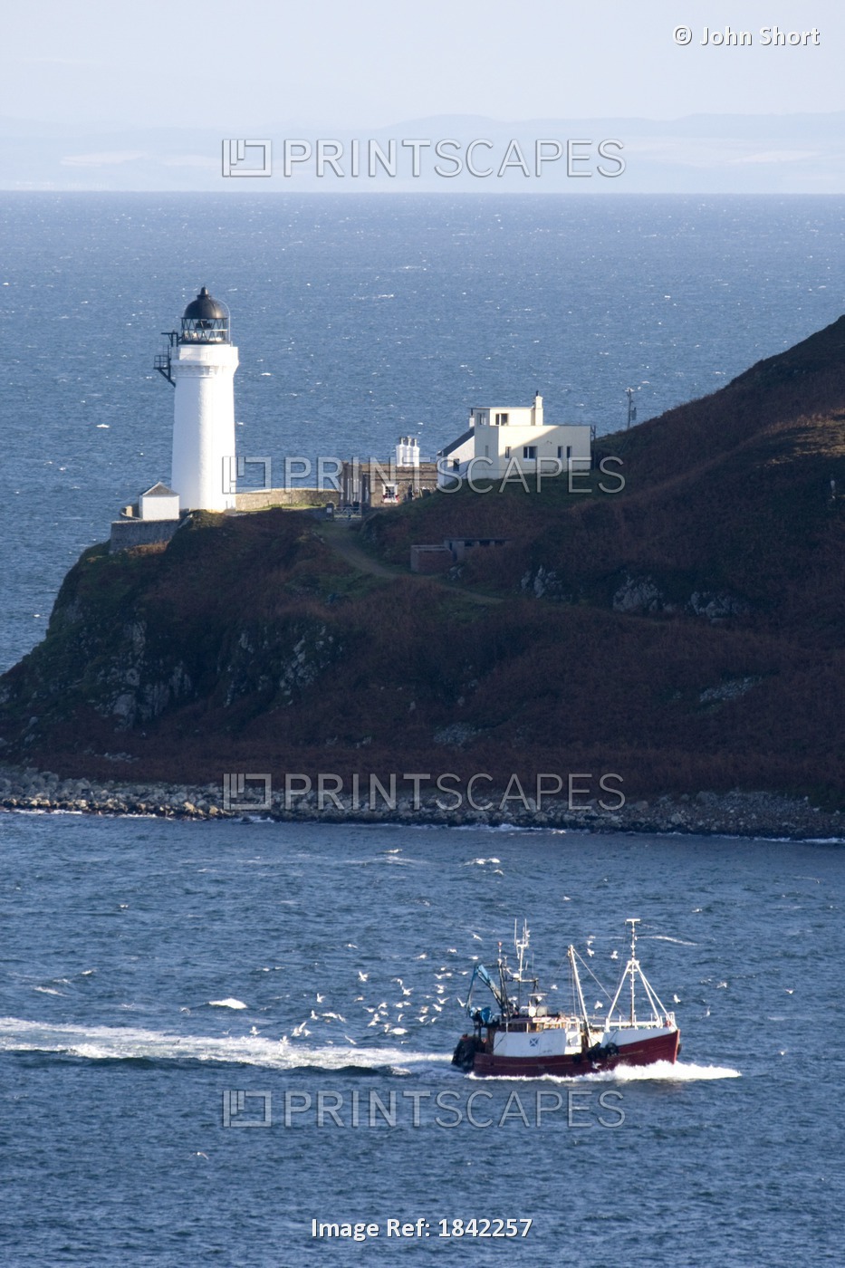 Lighthouse On The Coast, Campbeltown Loch, Island Of Davaar, Argyll And Bute, ...