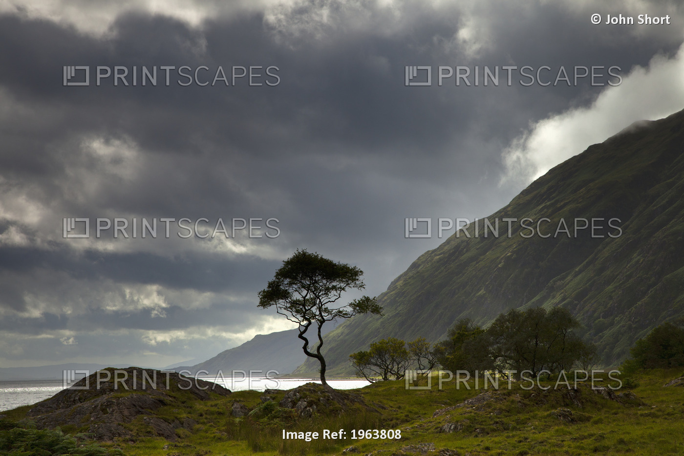 Dark Clouds Over A Landscape Along The Coast; Ardnamurchan, Argyll, Scotland