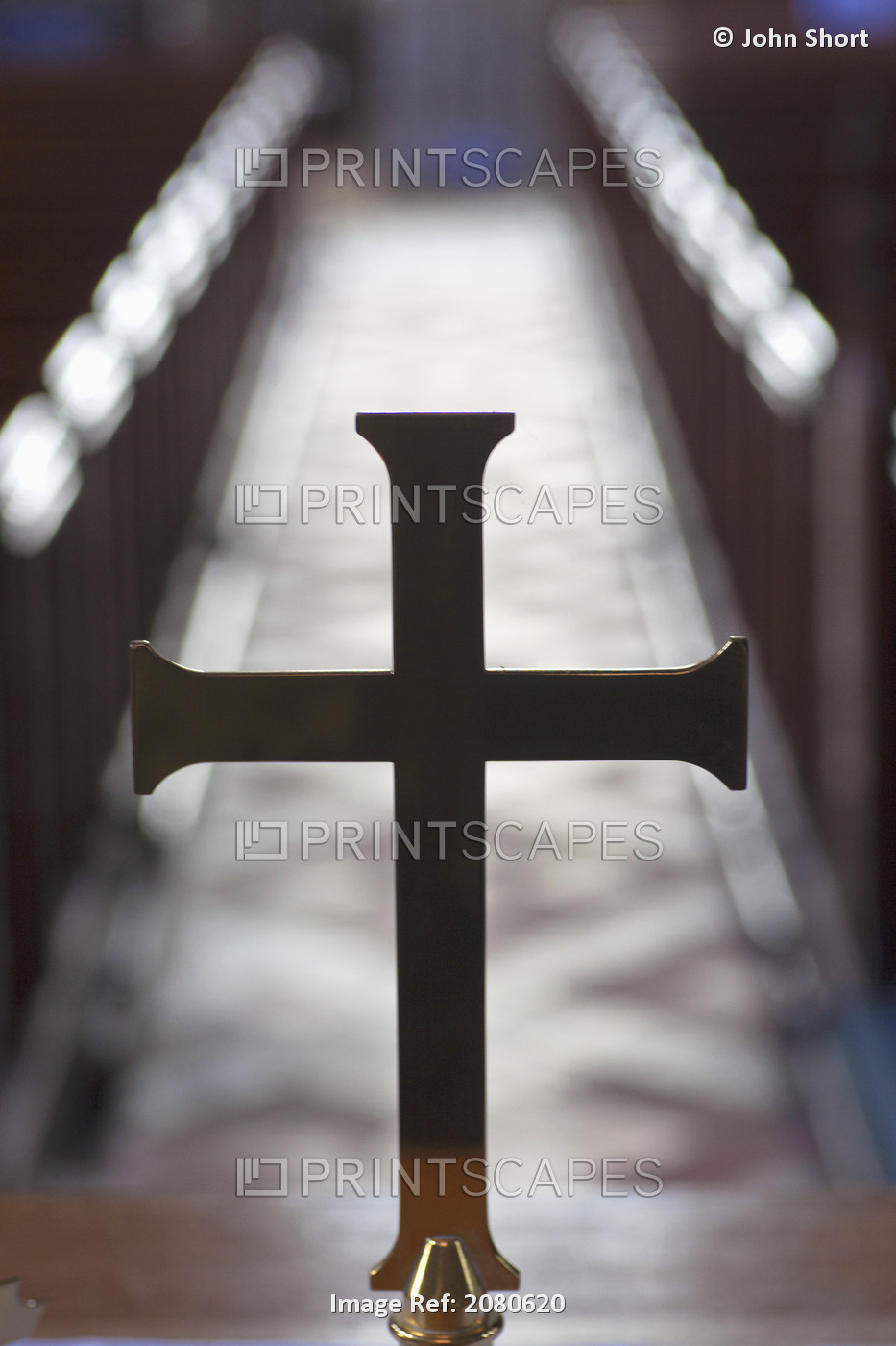 A Cross In Line With A Centre Aisle In A Church; Staindrop, Durham, England